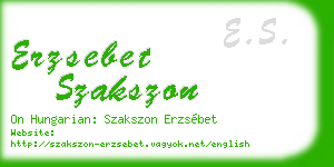 erzsebet szakszon business card